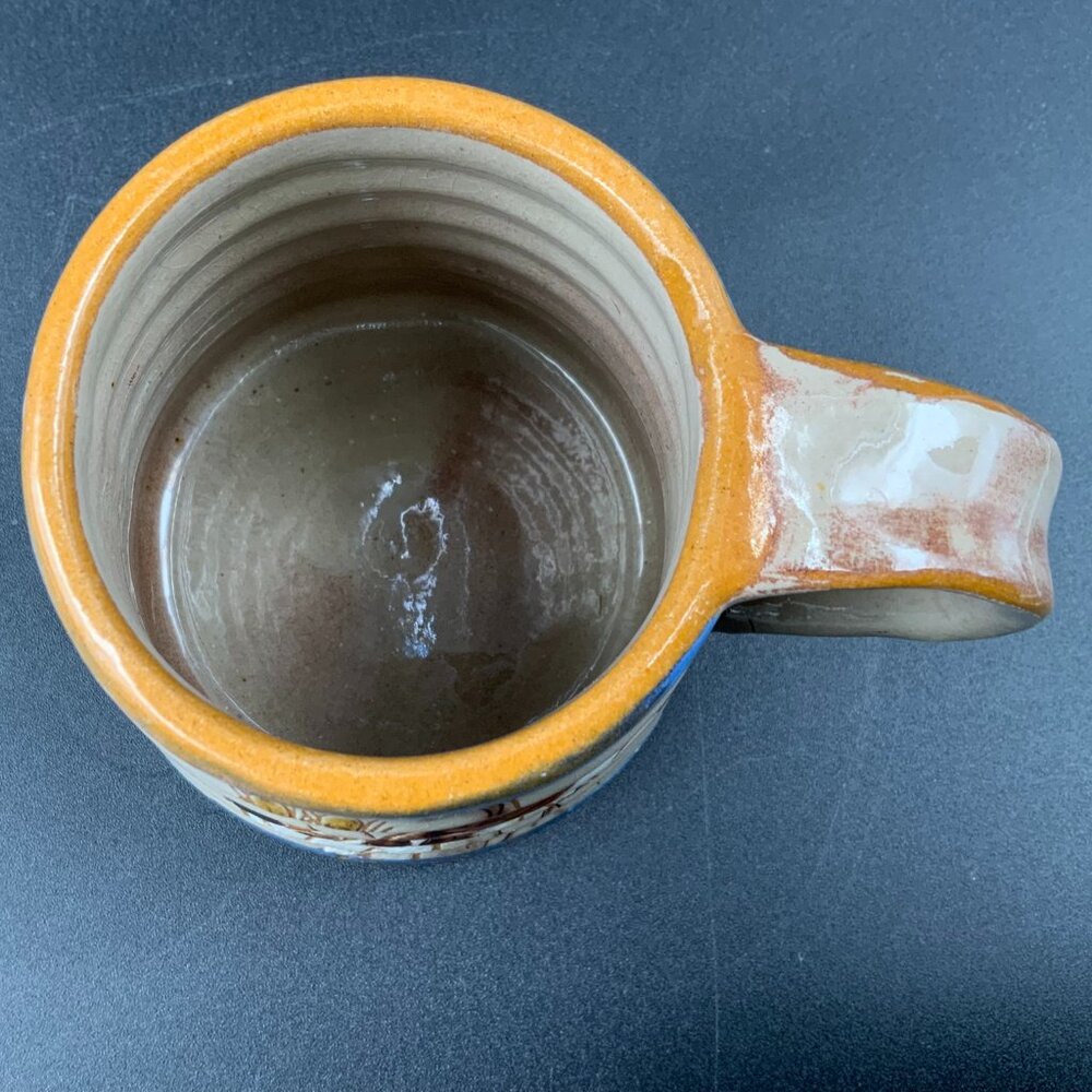 Danish MCM Knabstrup Stoneware Mug Cow Dancing in Field - Picture 2 of 8